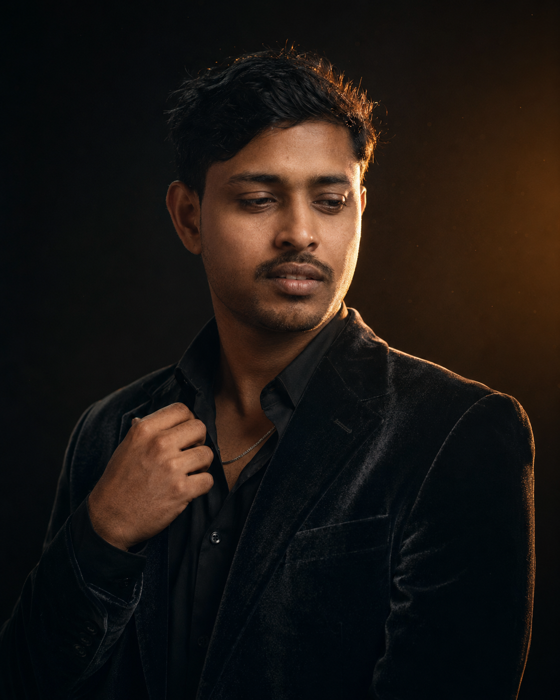Dark Amber Studio Portrait