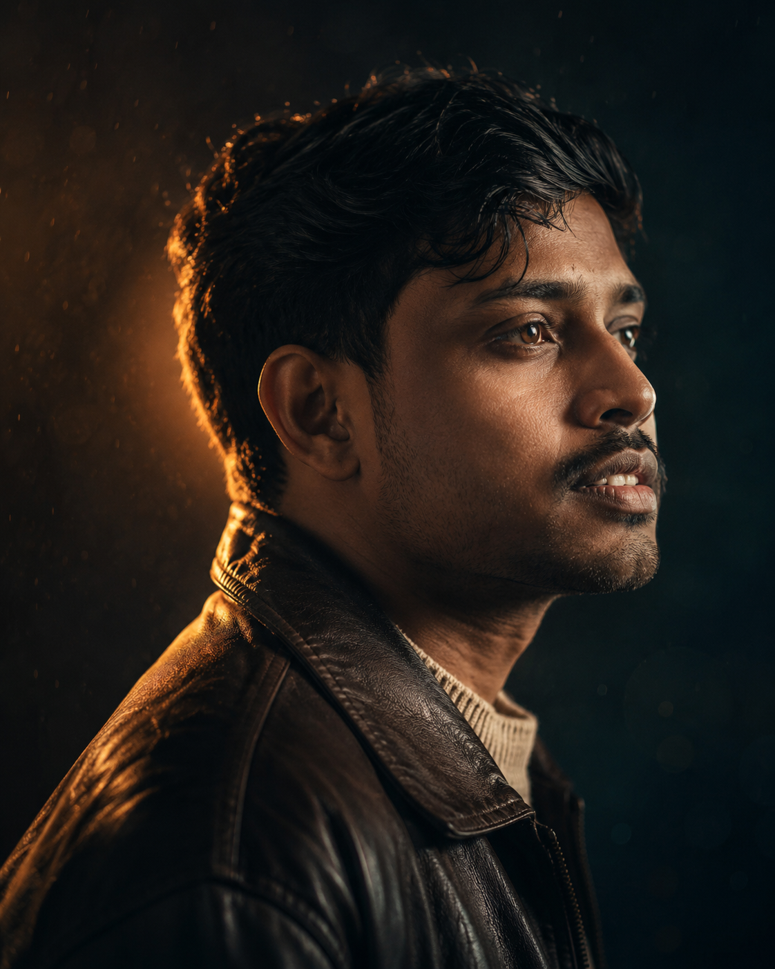 Teal Profile Portrait